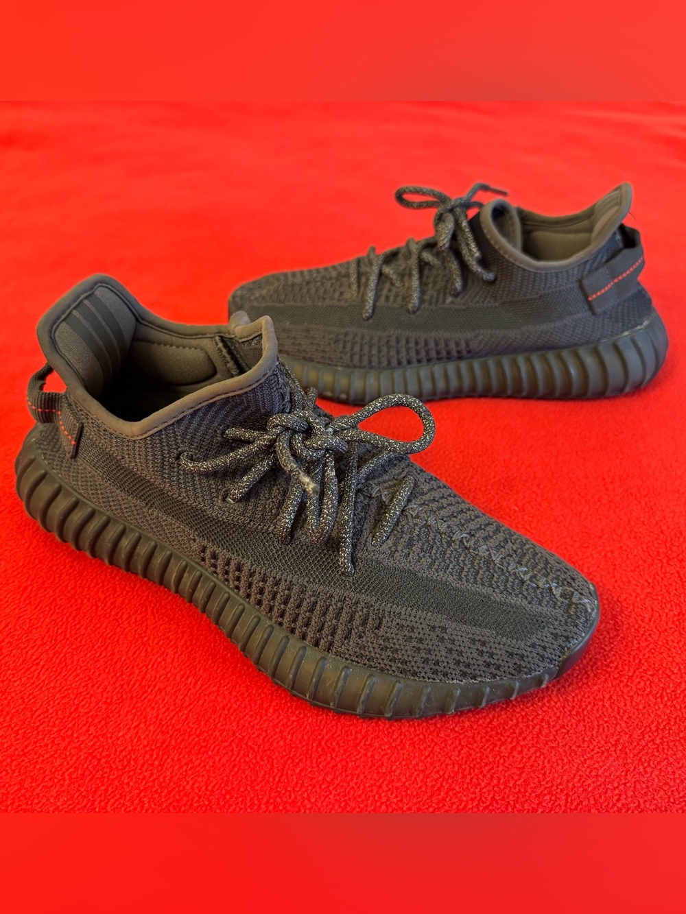 Yeezy ADIDAS Boost 350 V2 APE 779001 Men’s 7.5 Black SNEAKER Non Reflective EUC